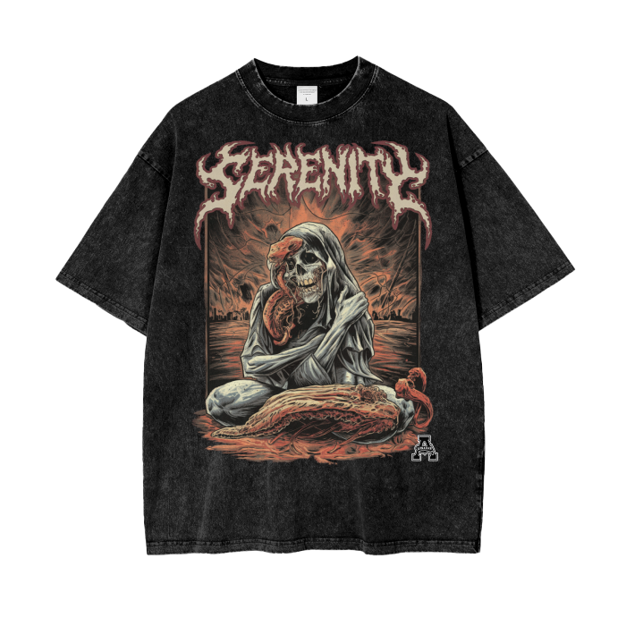Aonaran Graphic Acid Wash Oversize T-Shirt
