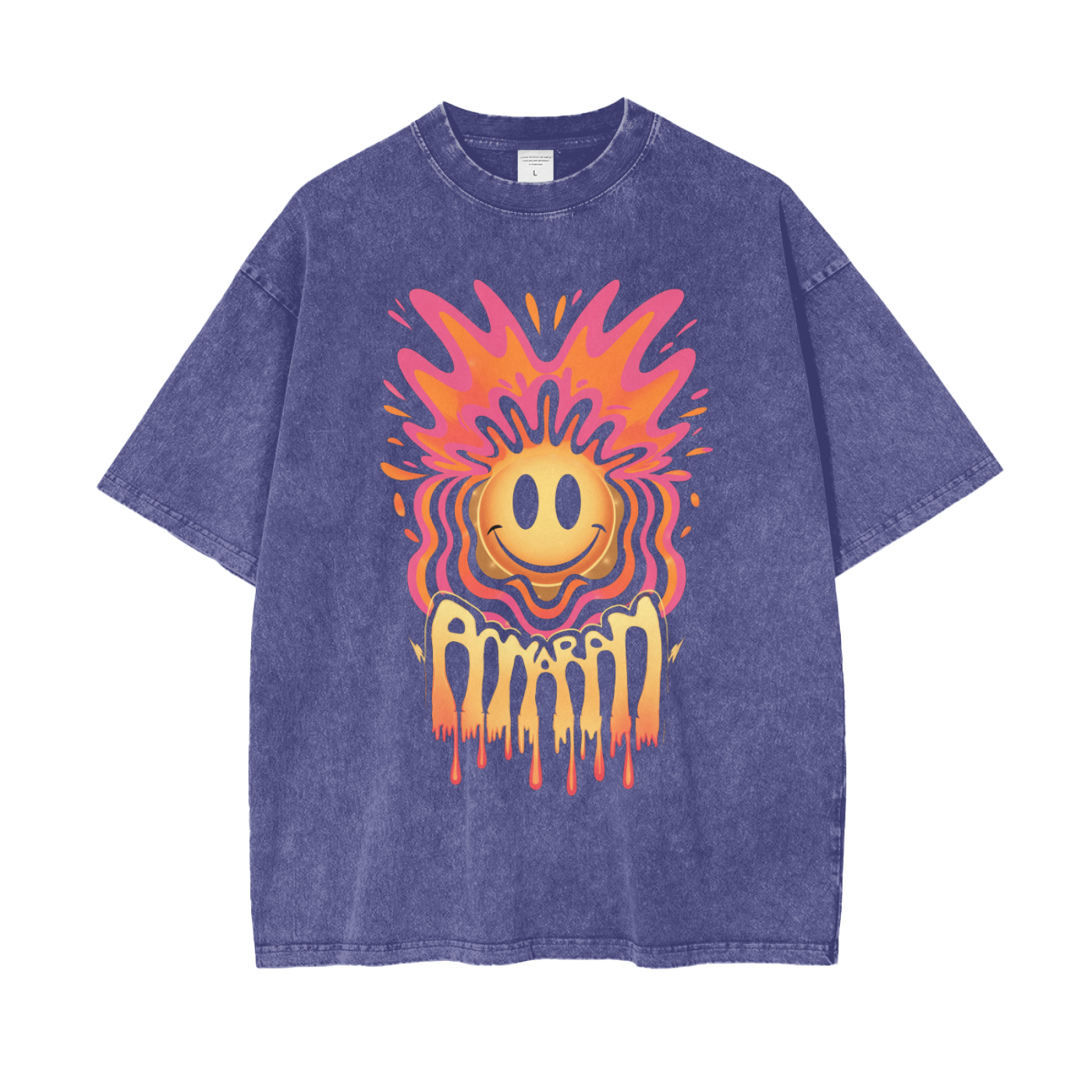 Aonaran Graphic Acid Wash Oversize T-Shirt