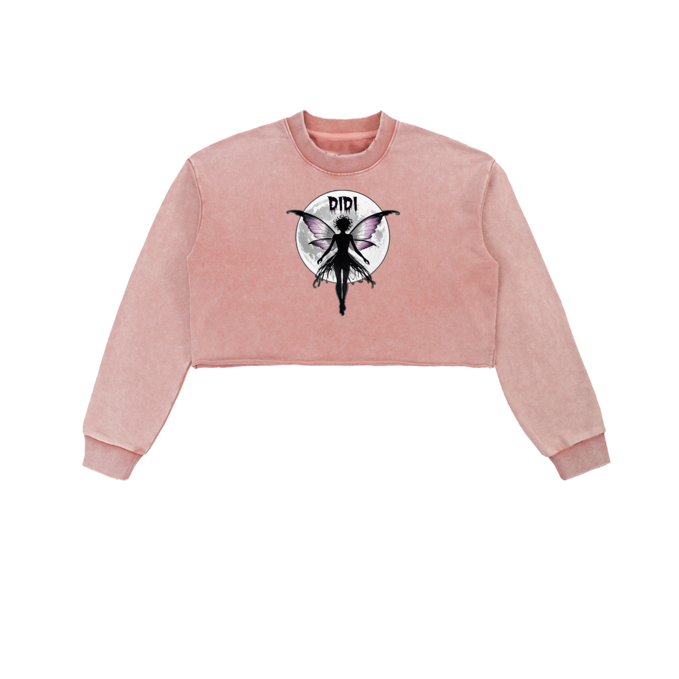DIDI Season 2 Snow Washed Raw Edge Cropped Sweatshirt