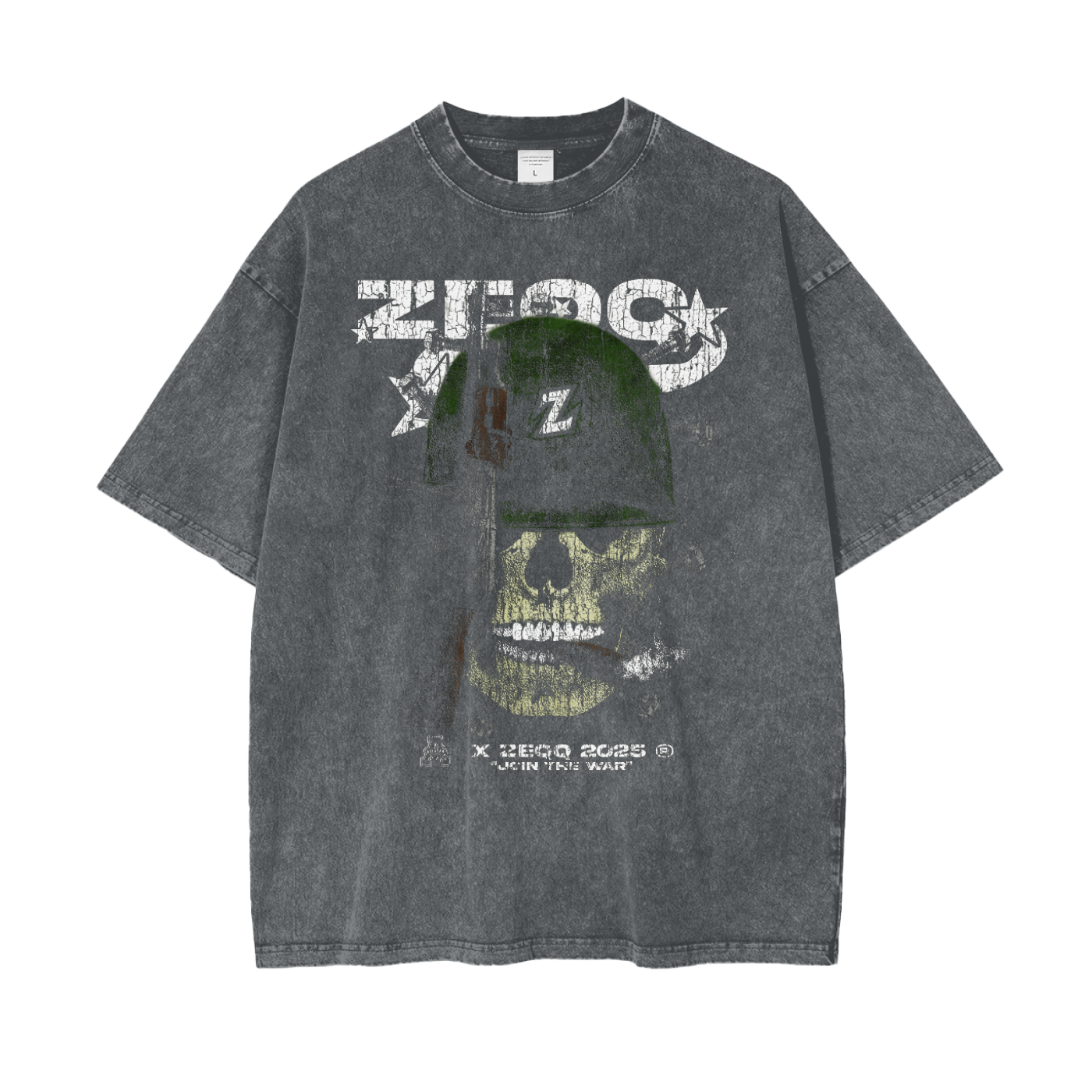 Join The War by Zeqq Oversize Snow Washed T-Shirt