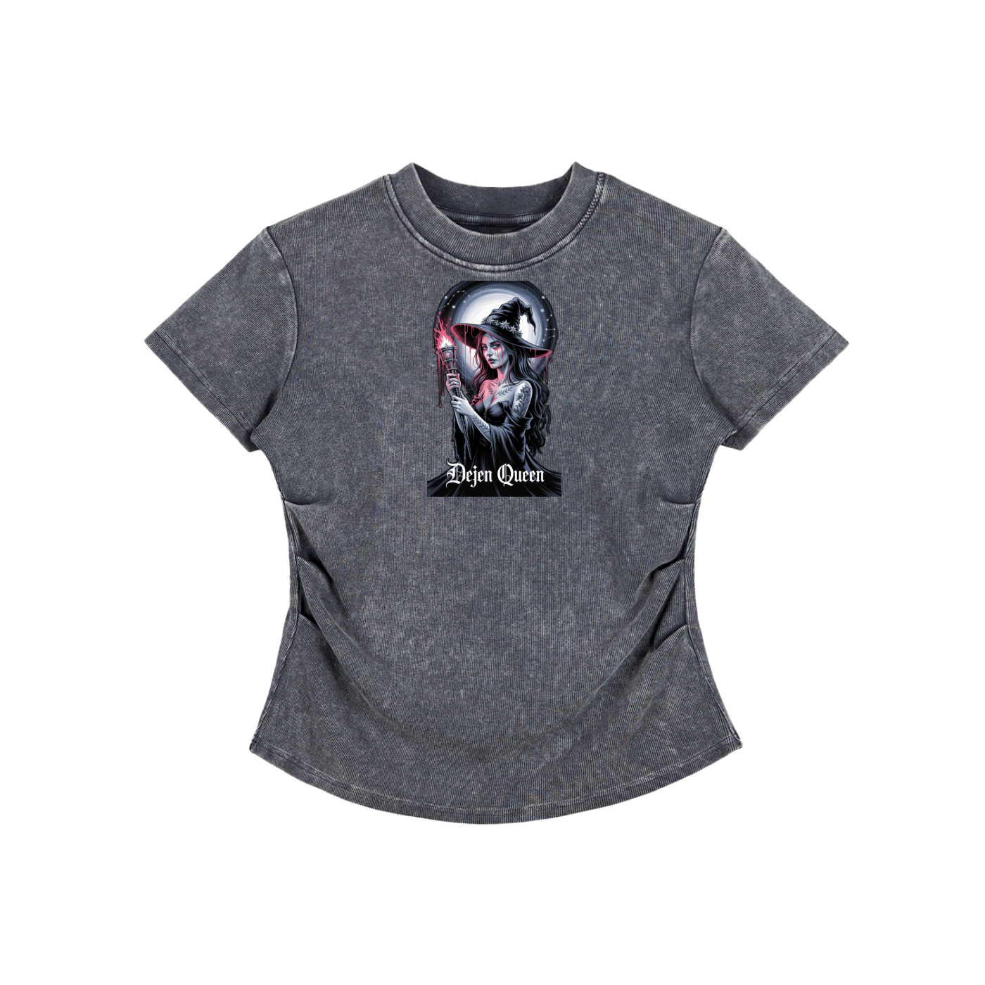 Dejen Season 3 Vintaged-Wash Bodycon Cotton T-Shirt