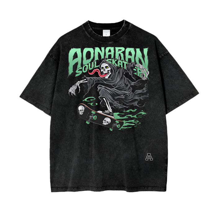 Aonaran Graphic Acid Wash Oversize T-Shirt