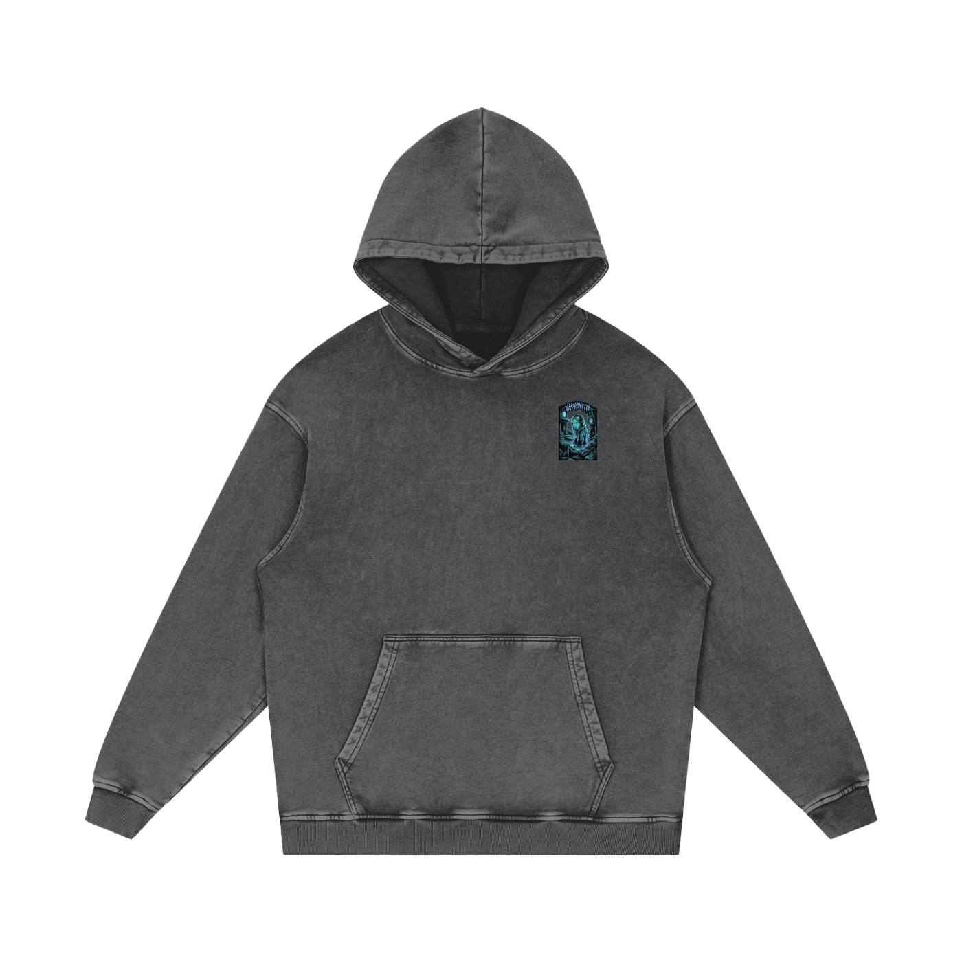 Disconnected Acid Wash Oversize Hoodie