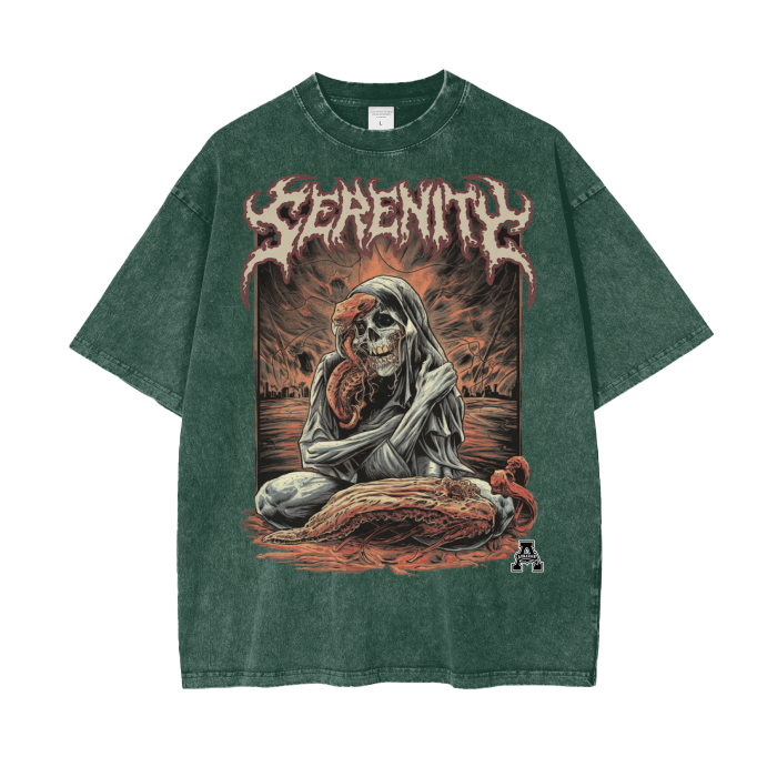 Aonaran Graphic Acid Wash Oversize T-Shirt