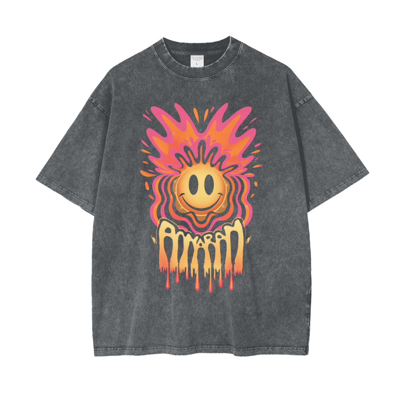 Aonaran Graphic Acid Wash Oversize T-Shirt