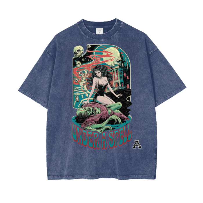 Aonaran Graphic Acid Wash Oversize T-Shirt
