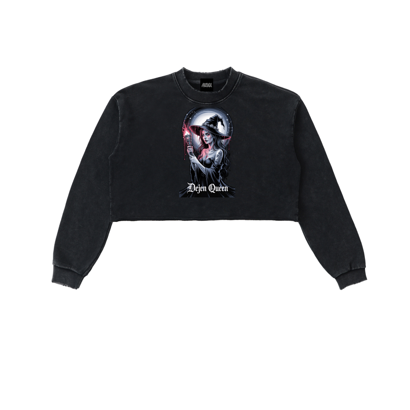 Dejen Season 3 Snow Washed Raw Edge Cropped Sweatshirt