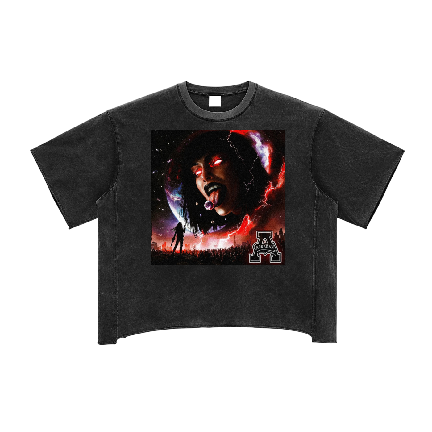 Aonaran 1 OFF Raw Edge Snow Washed Boxy T-Shirt