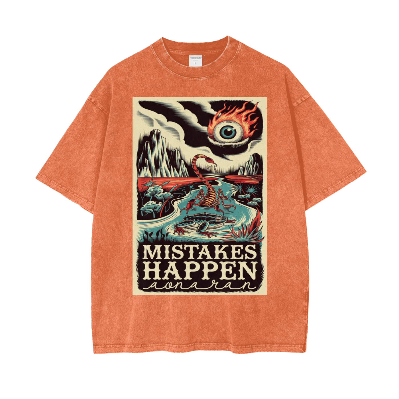 Aonaran Graphic Acid Wash Oversize T-Shirt