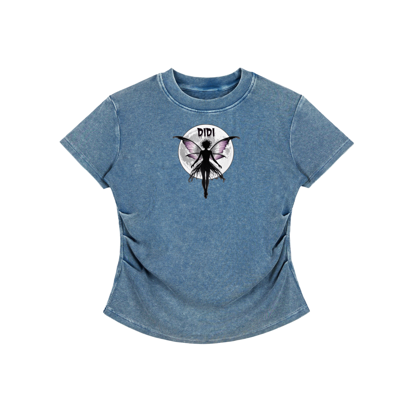 DIDI Season 2 Vintaged-Wash Bodycon Cotton T-Shirt