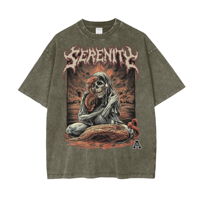 Aonaran Graphic Acid Wash Oversize T-Shirt