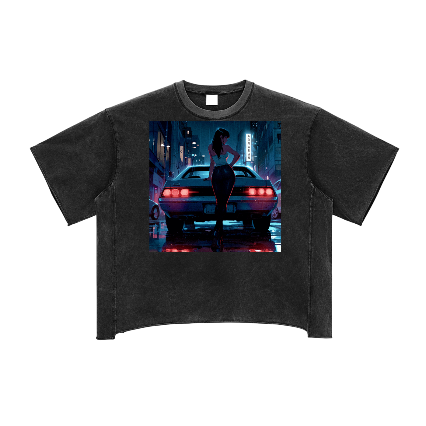 Aonaran 1 OFF Raw Edge Snow Washed Boxy T-Shirt