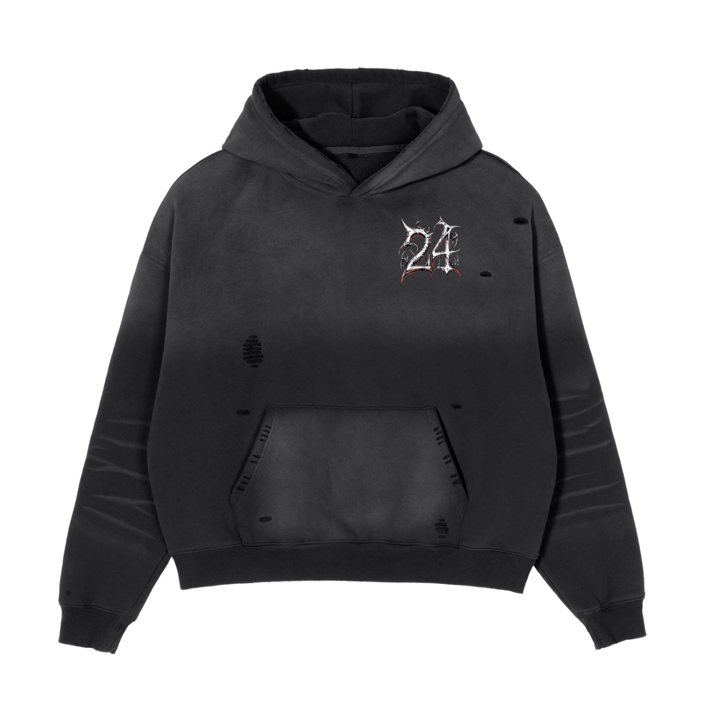 Aonaran 1 OFF Frayed Sunfade Boxy Hoodie