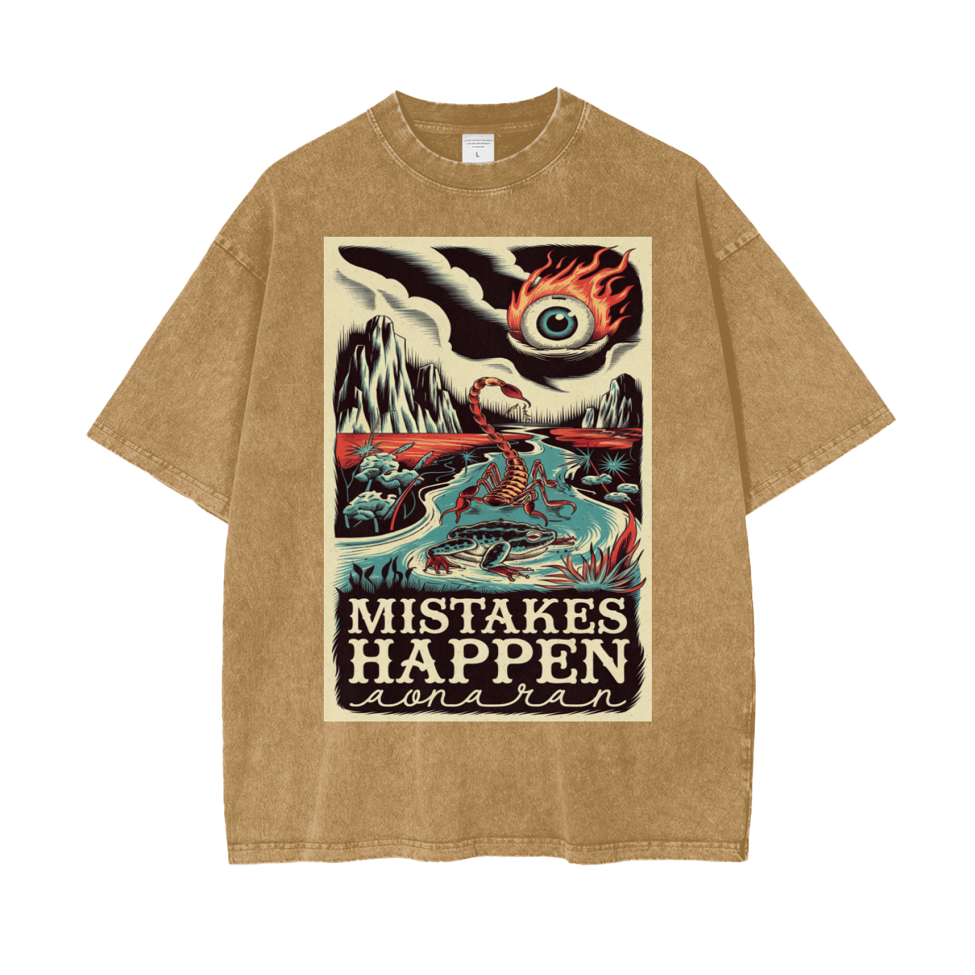 Aonaran Graphic Acid Wash Oversize T-Shirt