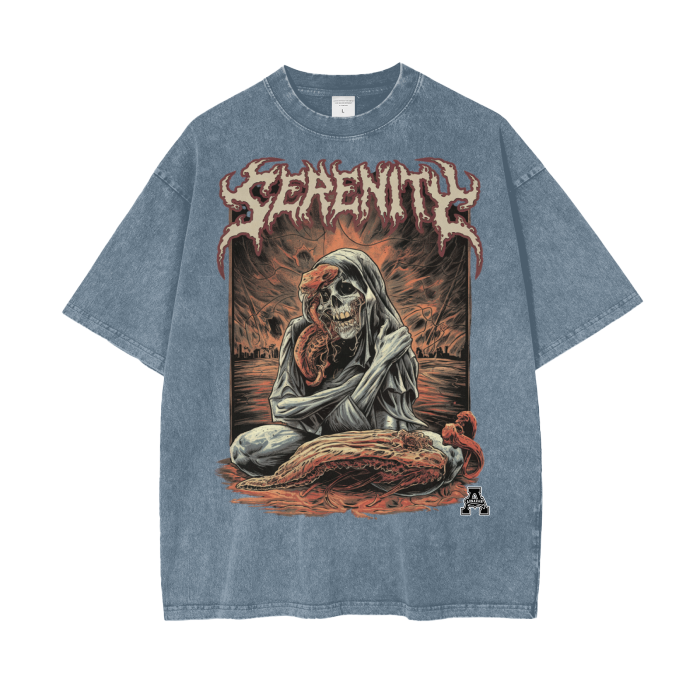 Aonaran Graphic Acid Wash Oversize T-Shirt