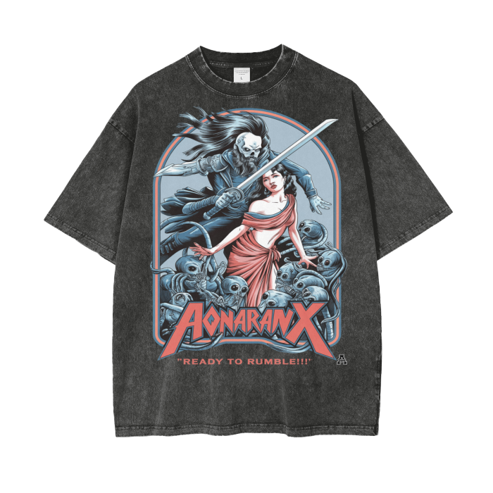 Aonaran Graphic Acid Wash Oversize T-Shirt