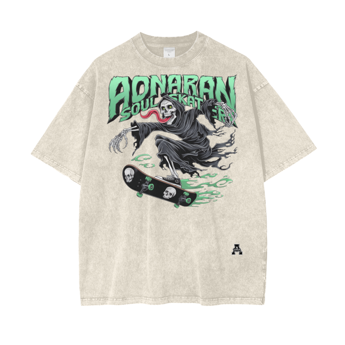 Aonaran Graphic Acid Wash Oversize T-Shirt