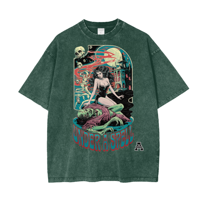 Aonaran Graphic Acid Wash Oversize T-Shirt