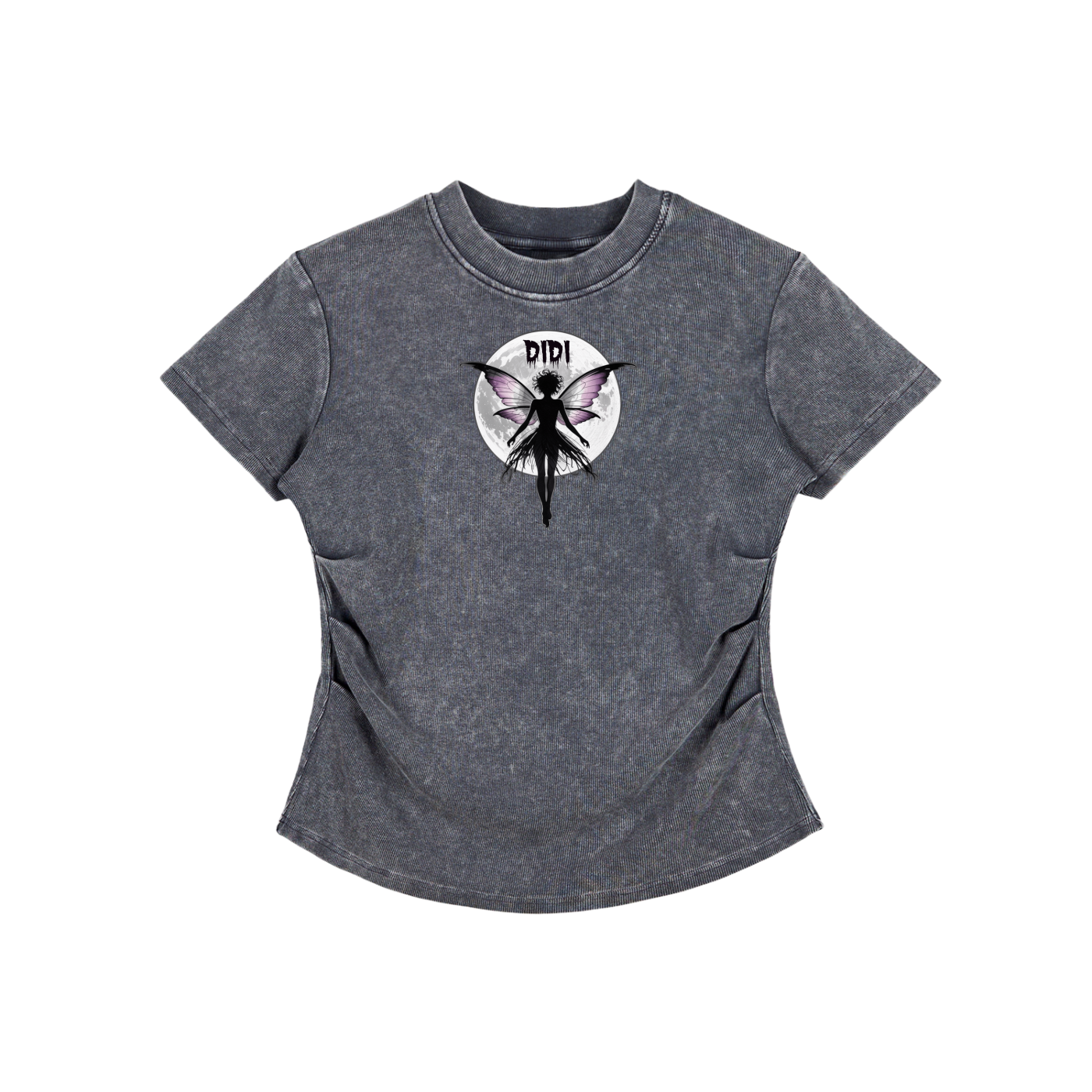 DIDI Season 2 Vintaged-Wash Bodycon Cotton T-Shirt