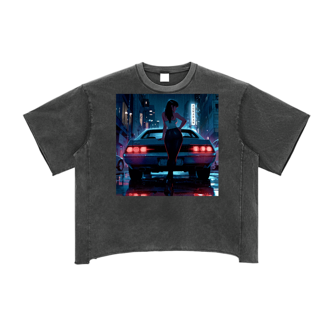 Aonaran 1 OFF Raw Edge Snow Washed Boxy T-Shirt