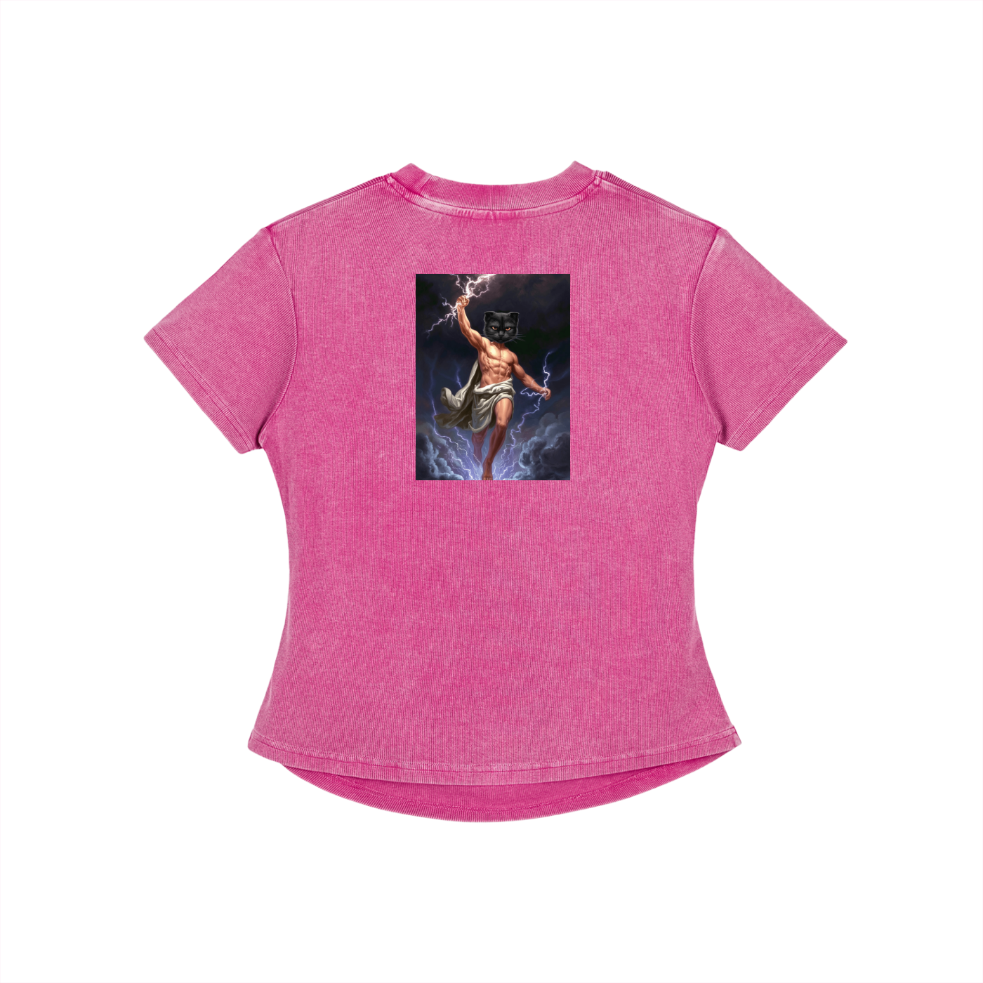 ThunderBuddies Vintaged-Wash Bodycon Cotton T-Shirt