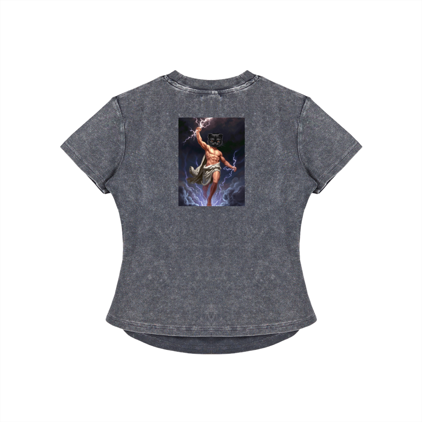 ThunderBuddies Vintaged-Wash Bodycon Cotton T-Shirt