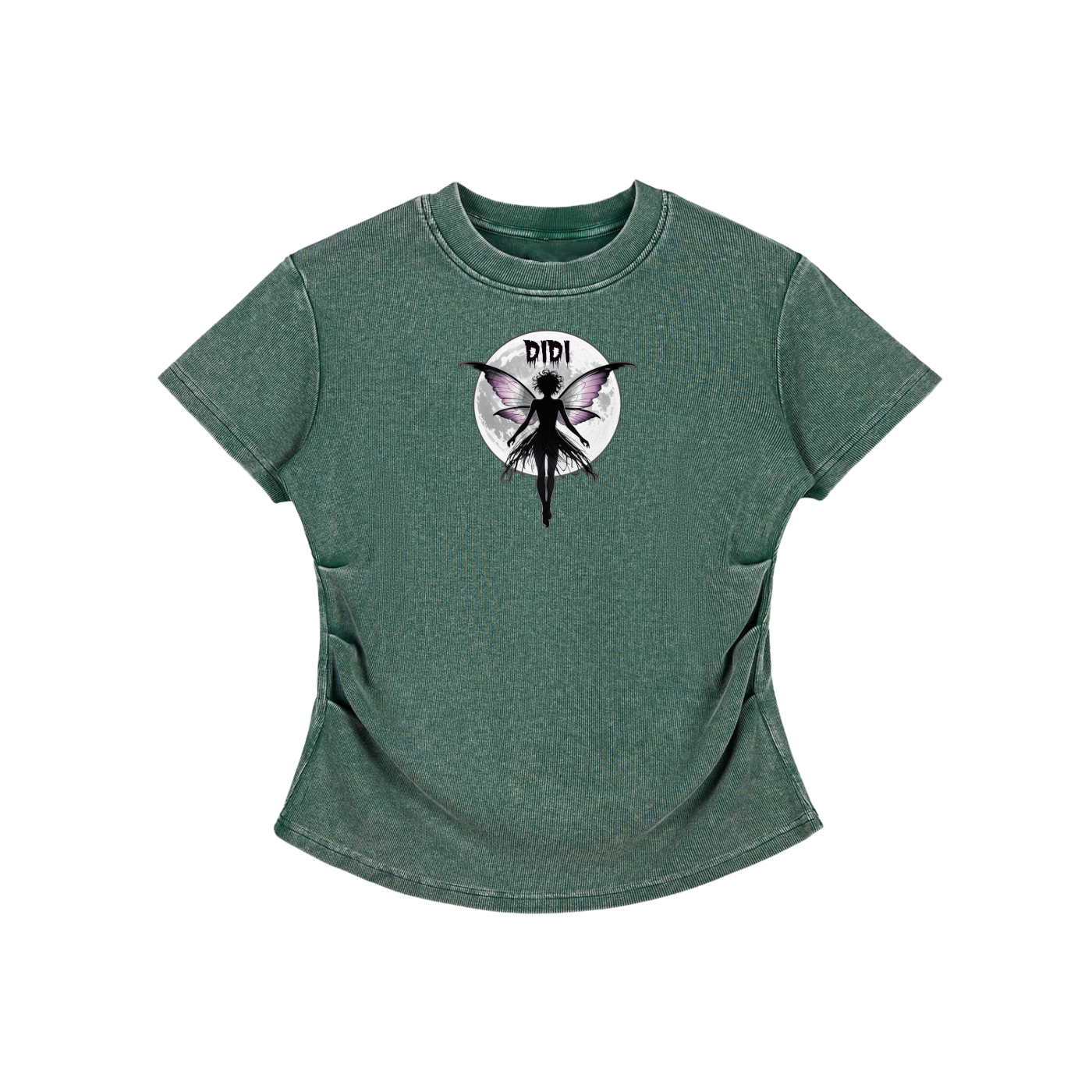 DIDI Season 2 Vintaged-Wash Bodycon Cotton T-Shirt