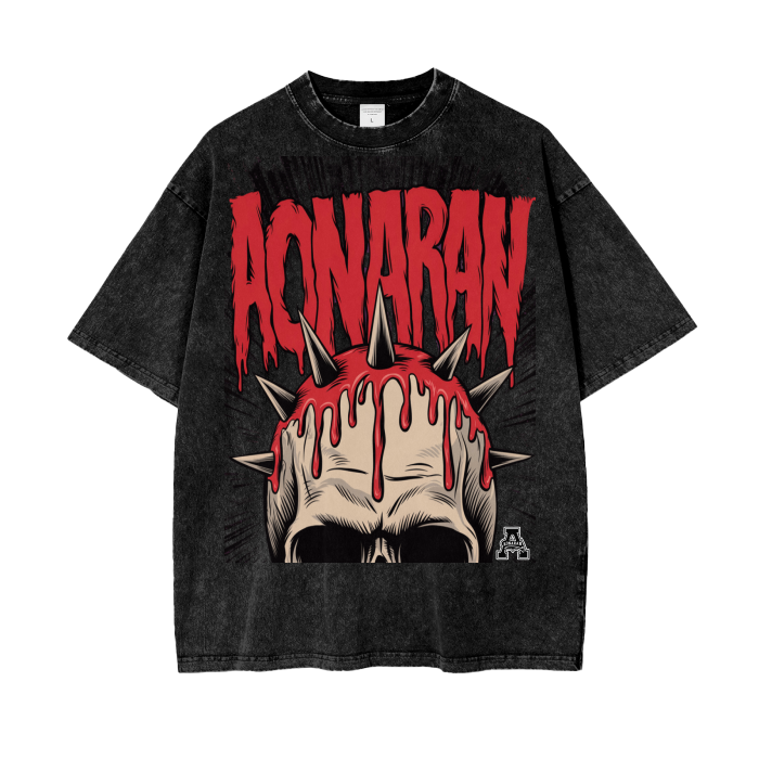 Aonaran Graphic Acid Wash Oversize T-Shirt