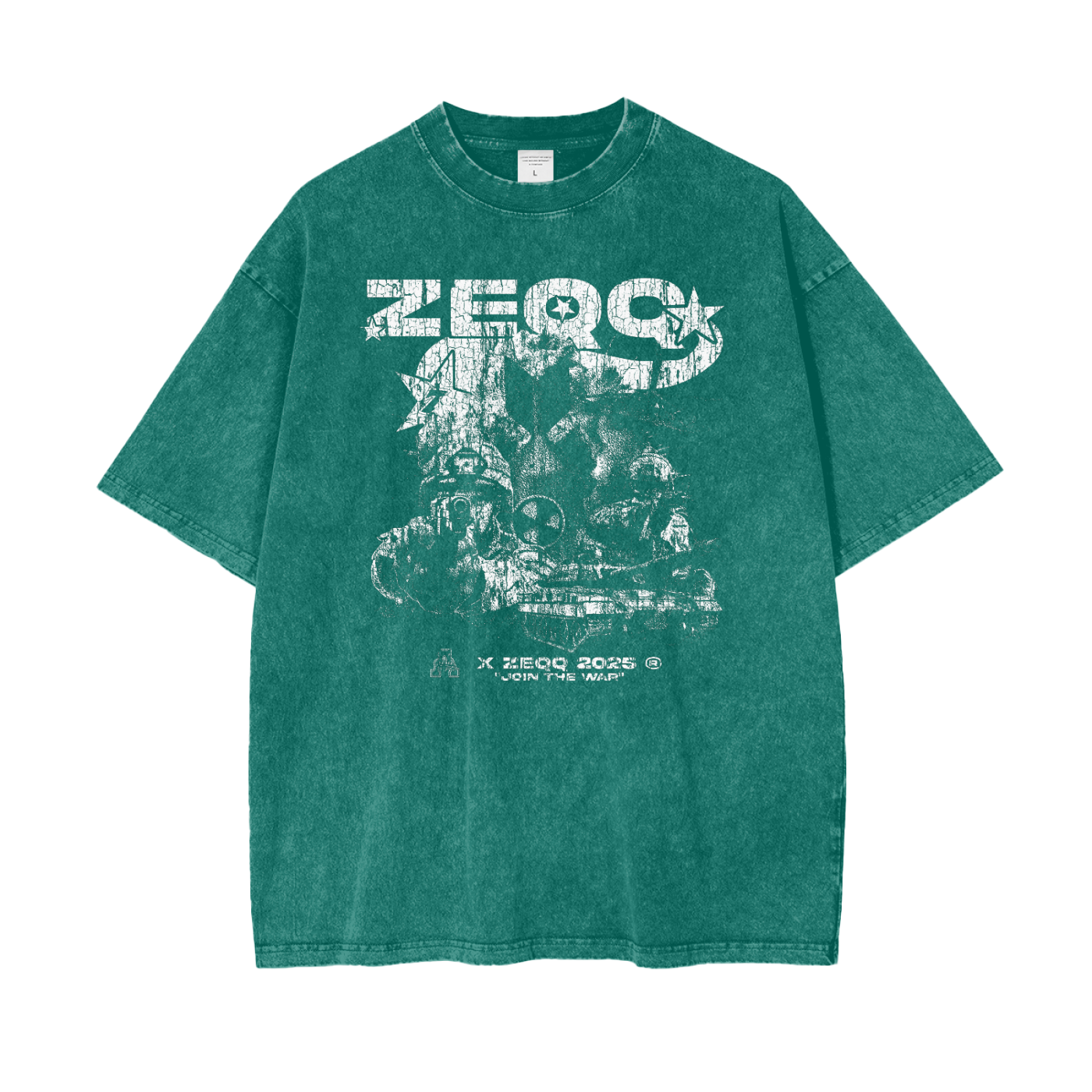Join The War by Zeqq Oversize Snow Washed T-Shirt