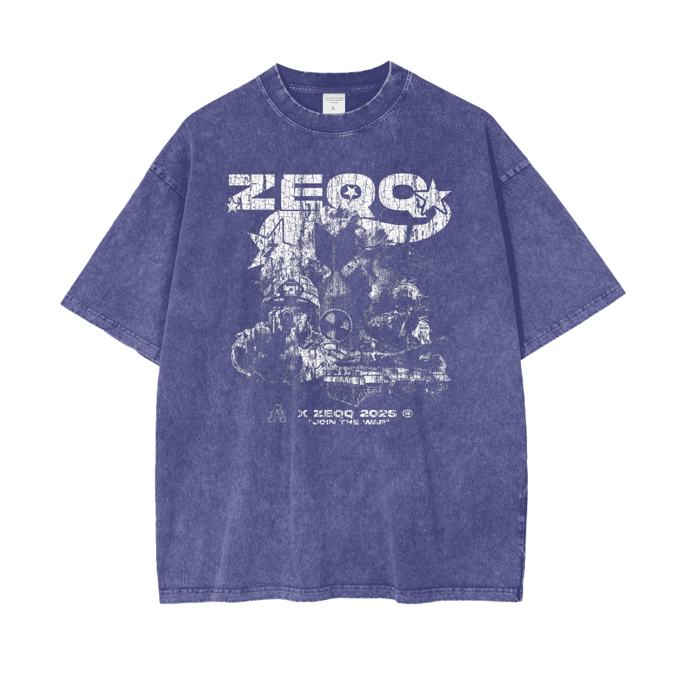 Join The War by Zeqq Oversize Snow Washed T-Shirt