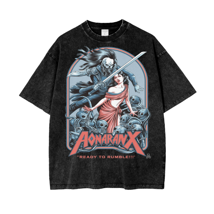 Aonaran Graphic Acid Wash Oversize T-Shirt