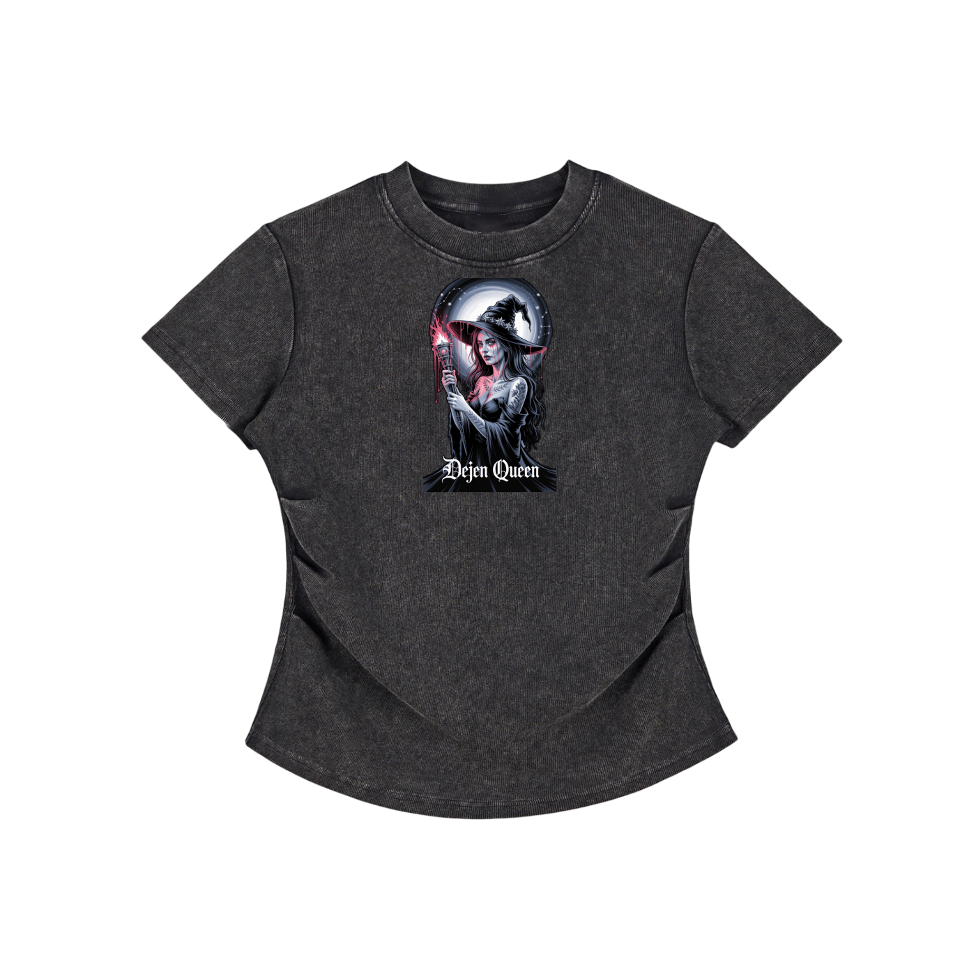Dejen Season 3 Vintaged-Wash Bodycon Cotton T-Shirt