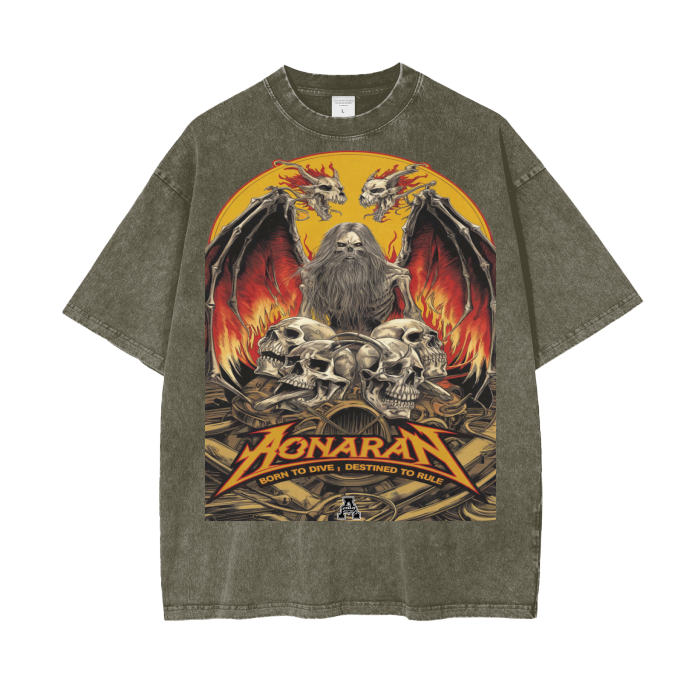 Aonaran Graphic Acid Wash Oversize T-Shirt