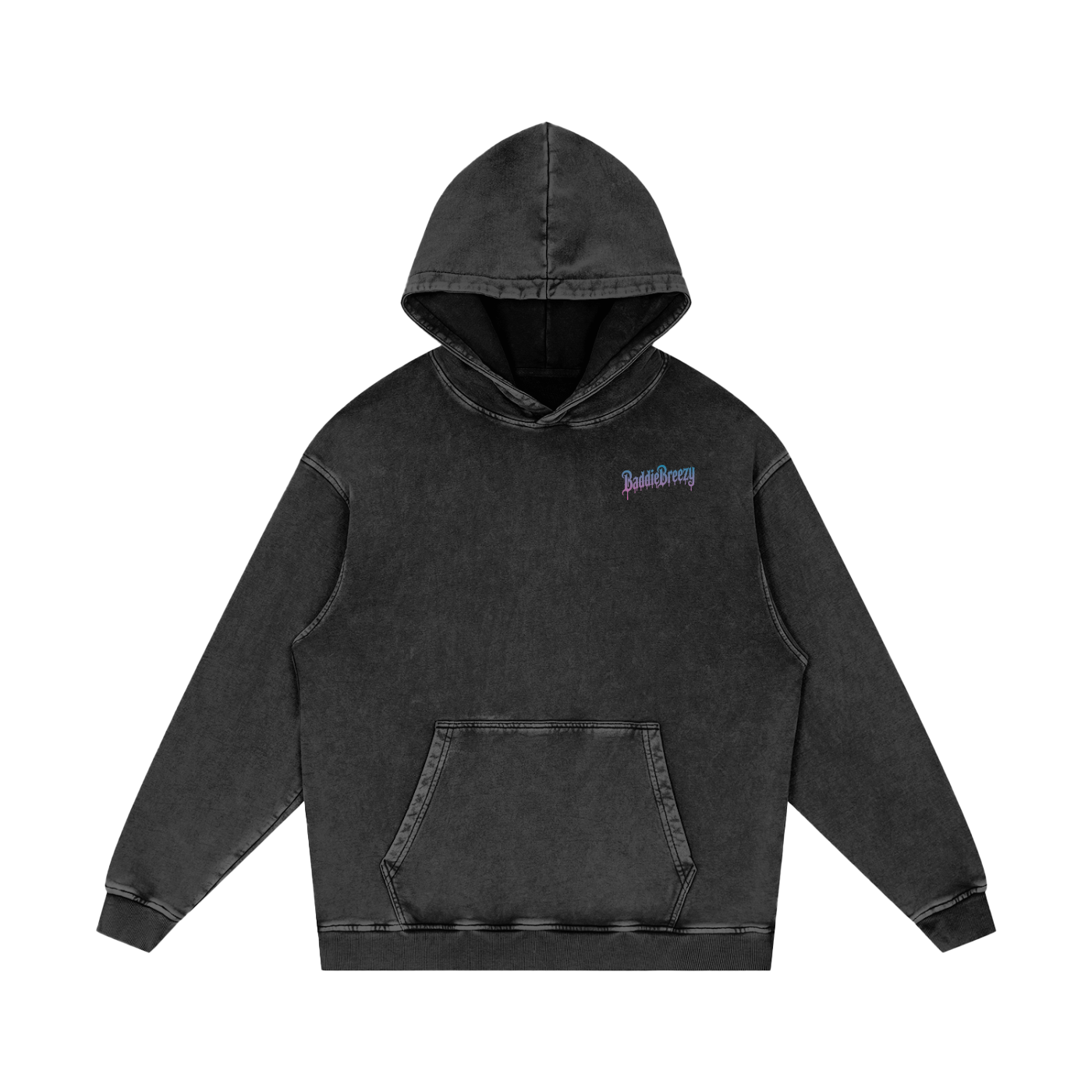 BaddieBreezy Acid Wash Oversize Hoodie
