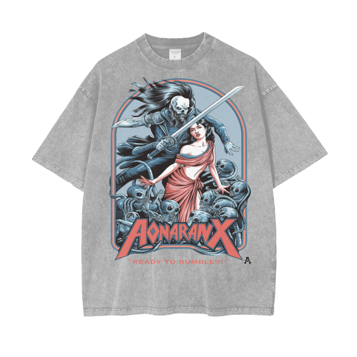 Aonaran Graphic Acid Wash Oversize T-Shirt