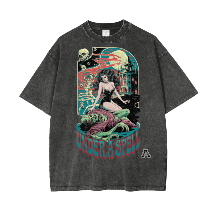 Aonaran Graphic Acid Wash Oversize T-Shirt
