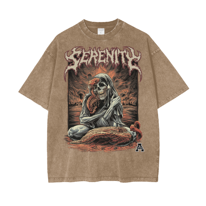 Aonaran Graphic Acid Wash Oversize T-Shirt