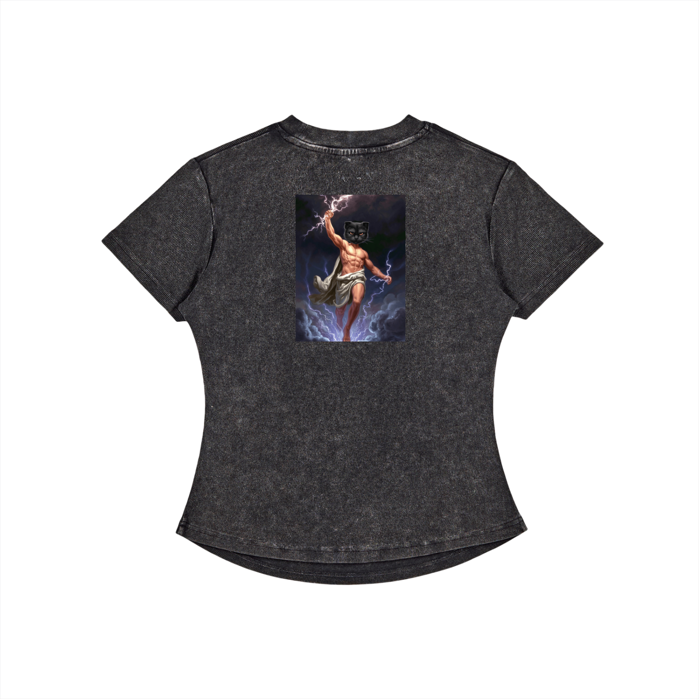 ThunderBuddies Vintaged-Wash Bodycon Cotton T-Shirt