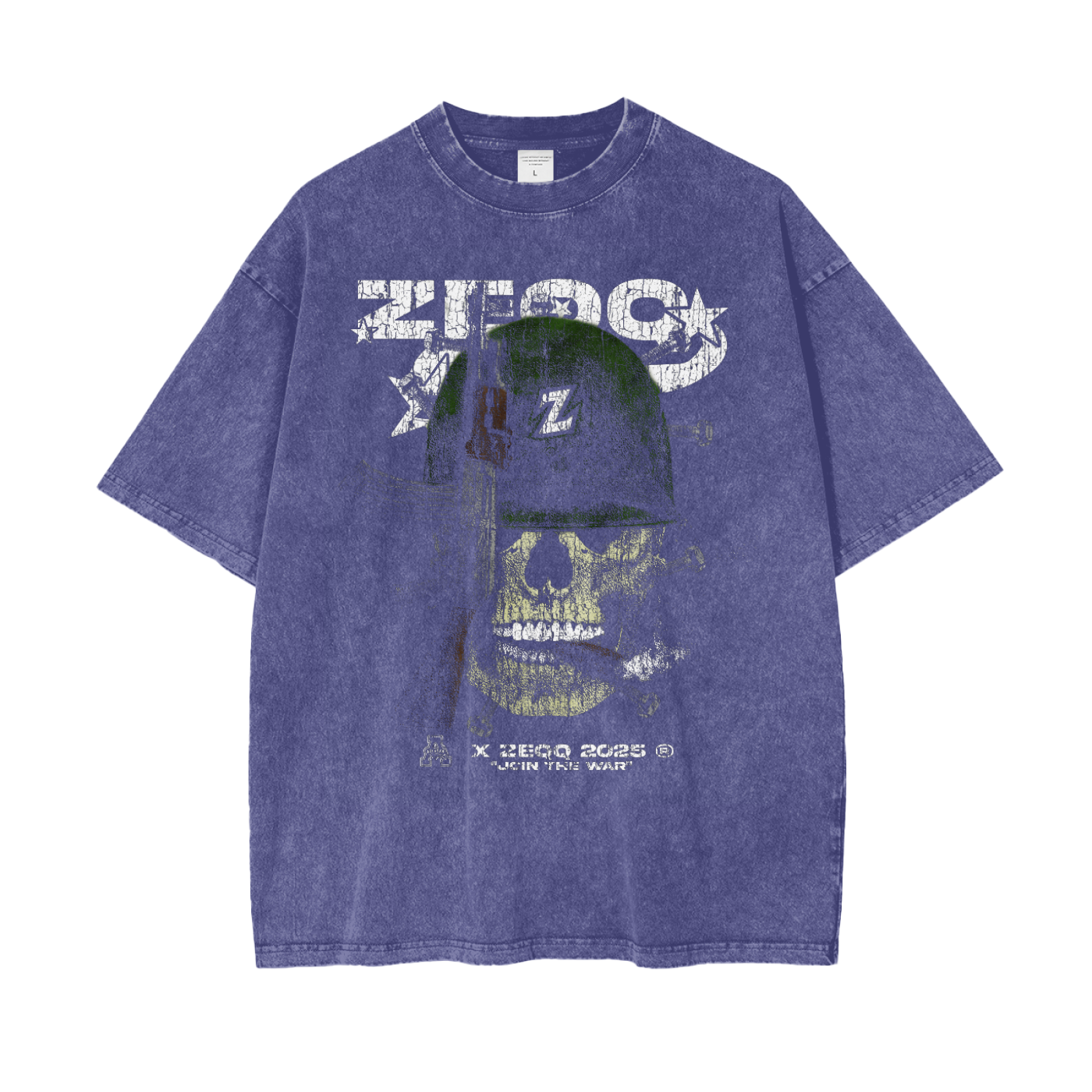 Join The War by Zeqq Oversize Snow Washed T-Shirt