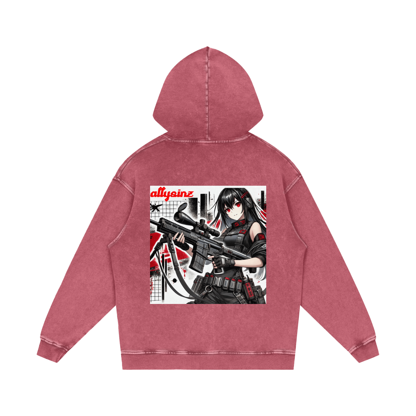 Allysinz Acid Wash Oversize Hoodie