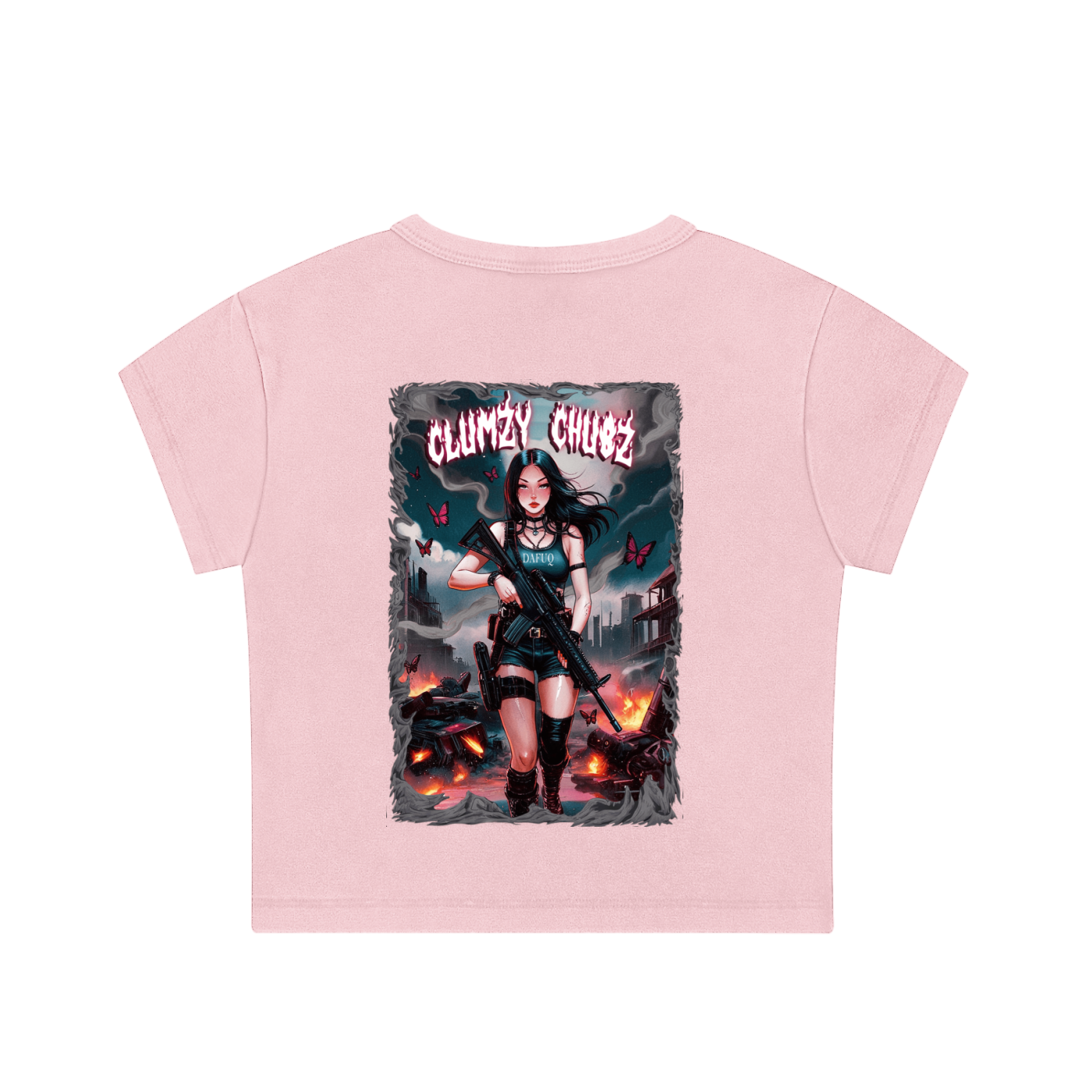 Clumzy Chubz Snow Washed Crop Top