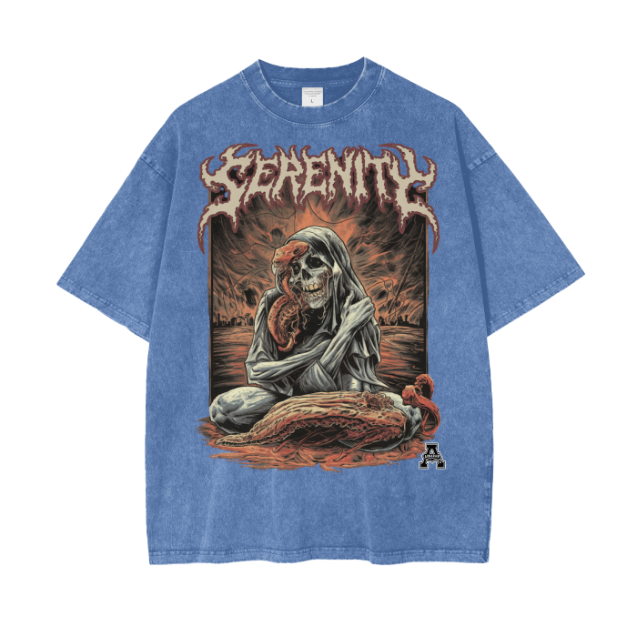 Aonaran Graphic Acid Wash Oversize T-Shirt
