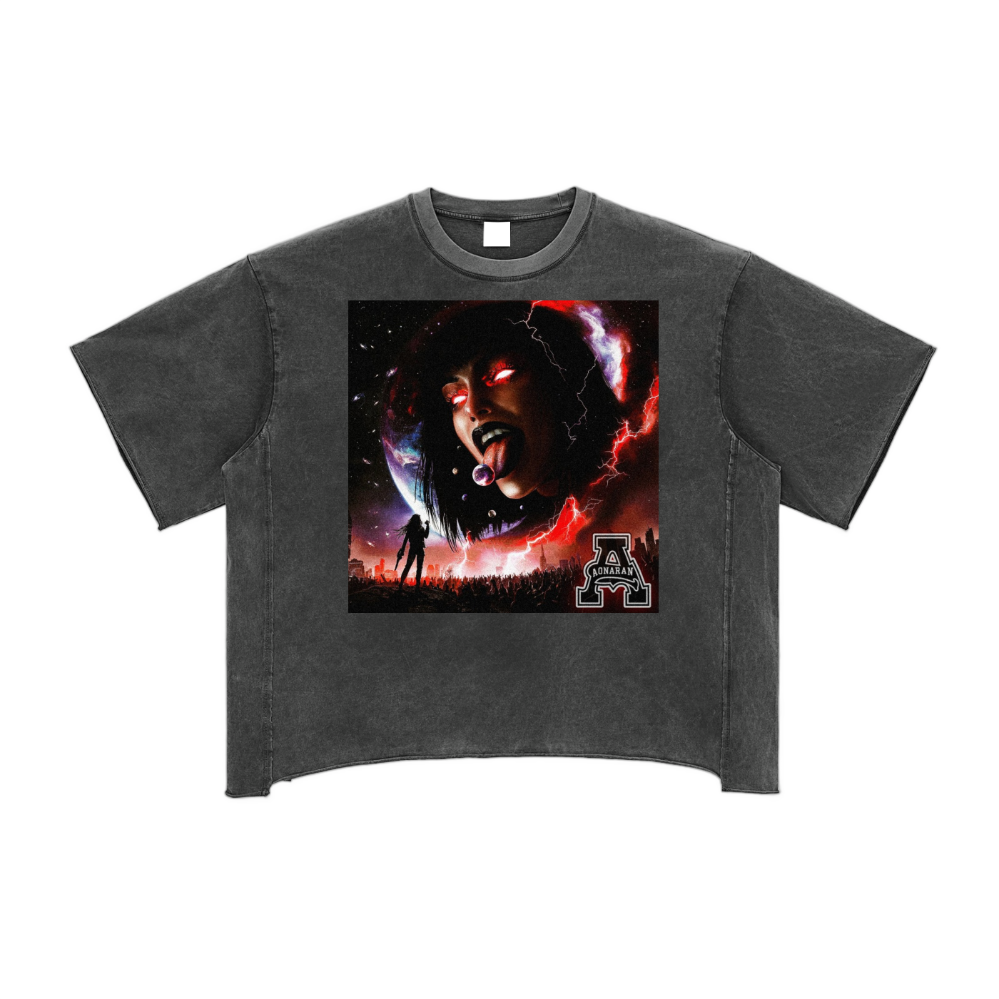 Aonaran 1 OFF Raw Edge Snow Washed Boxy T-Shirt