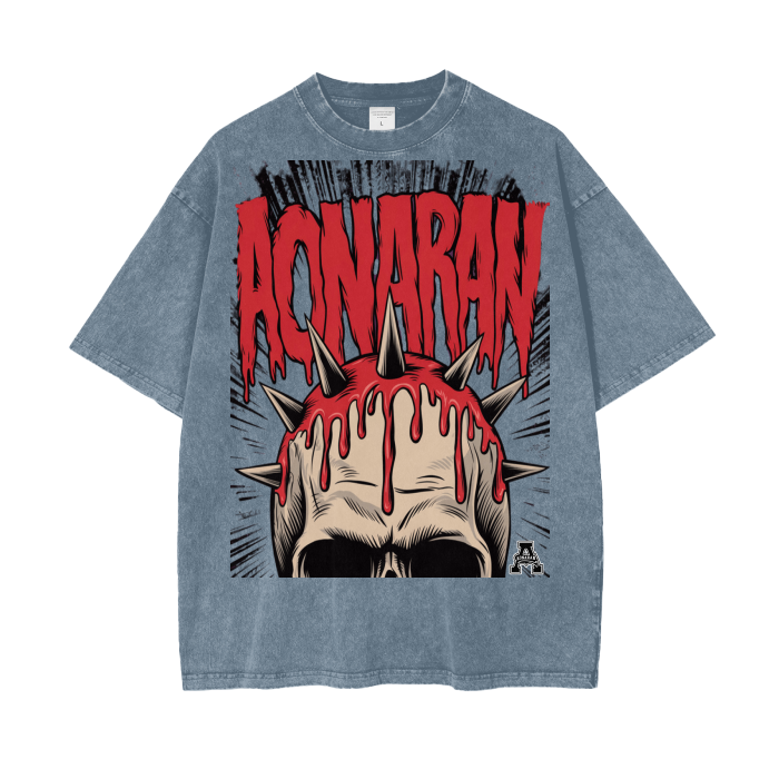 Aonaran Graphic Acid Wash Oversize T-Shirt
