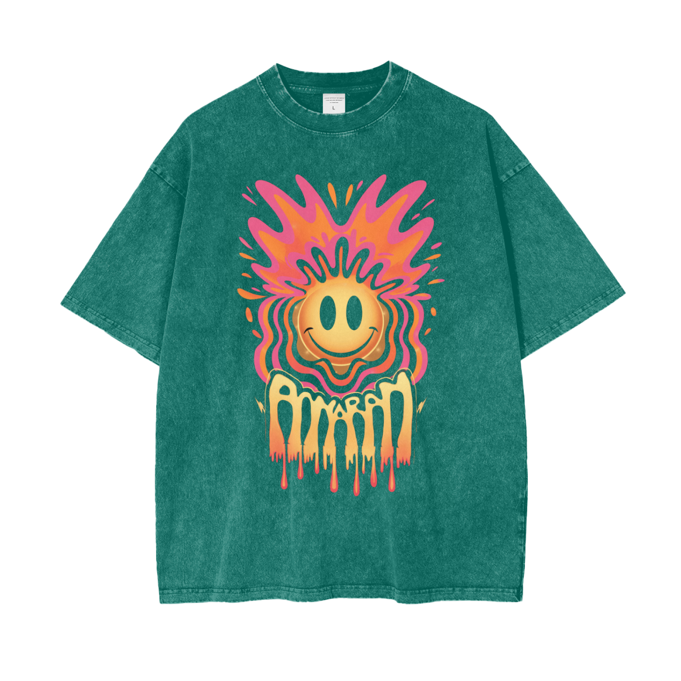 Aonaran Graphic Acid Wash Oversize T-Shirt