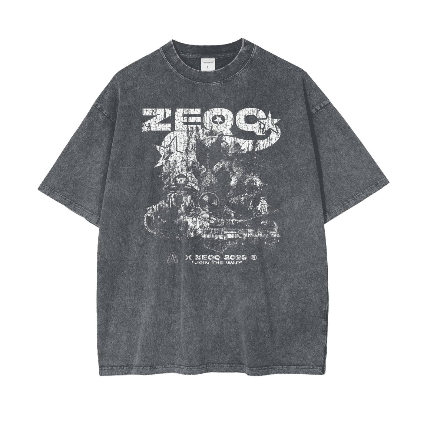 Join The War by Zeqq Oversize Snow Washed T-Shirt