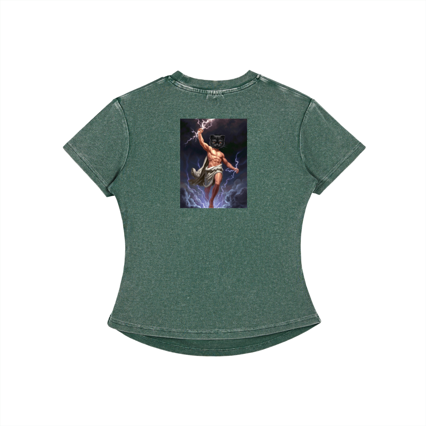 ThunderBuddies Vintaged-Wash Bodycon Cotton T-Shirt