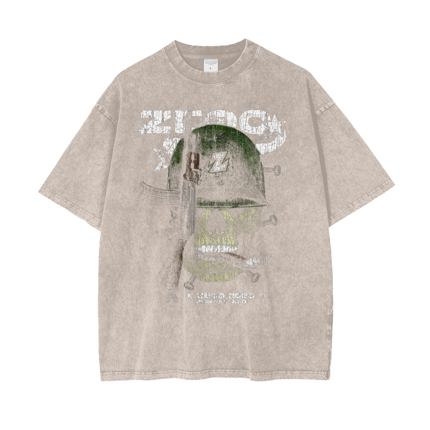 Join The War by Zeqq Oversize Snow Washed T-Shirt
