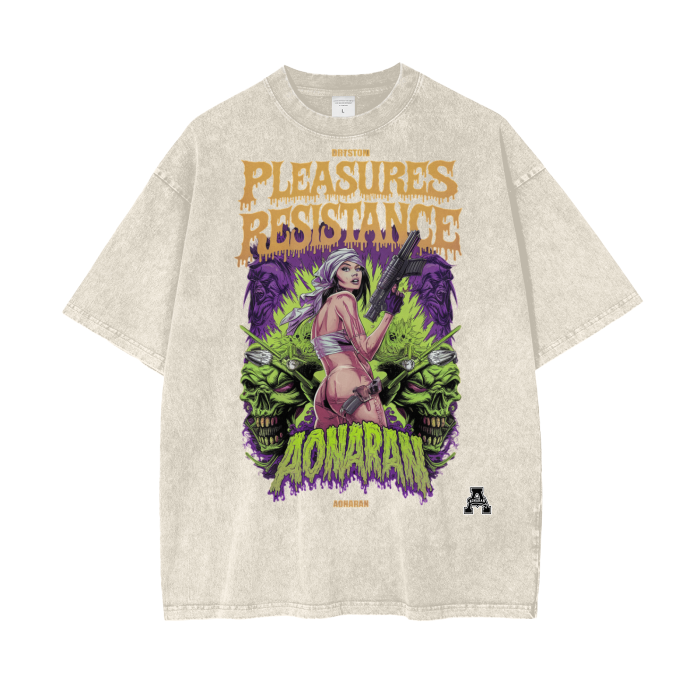Aonaran Graphic Acid Wash Oversize T-Shirt