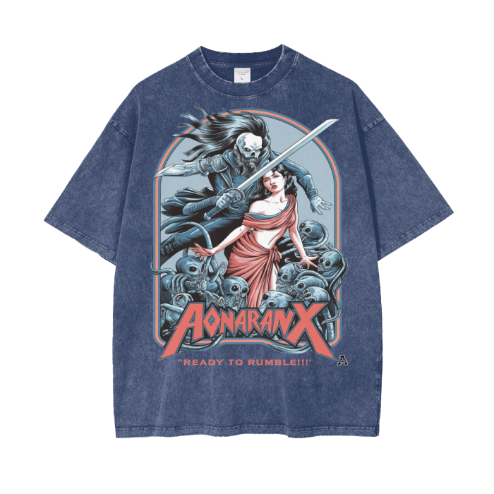 Aonaran Graphic Acid Wash Oversize T-Shirt